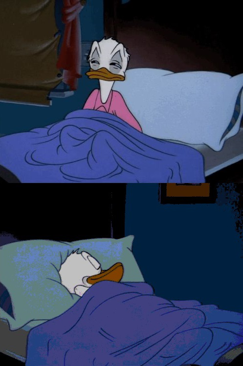 Donald Duck in Bed Meme Template