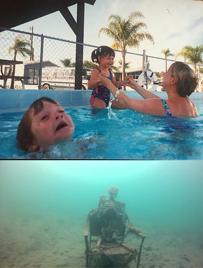 Drowning Kid in the Pool Meme Template