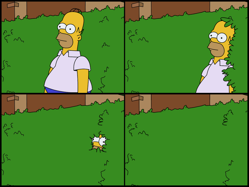 Homer Simpson Backing Into Bushes Meme Template
