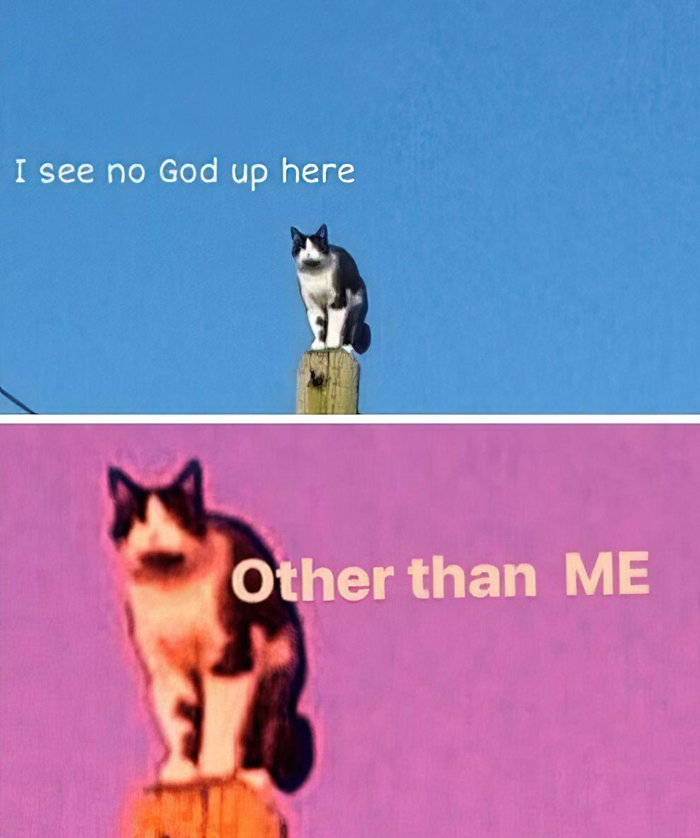 I See No God Up Here Other Than Me Meme Template