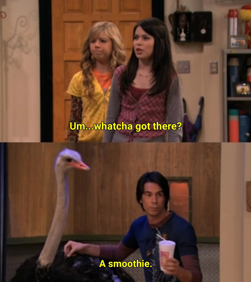 iCarly Ostrich Smoothie Meme Template