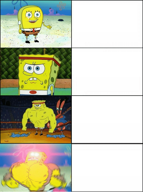 Increasingly Buff SpongeBob Meme Template