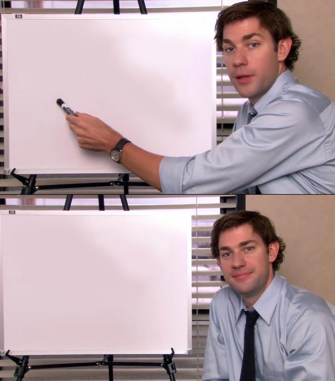 Jim Halpert Whiteboard Meme Template