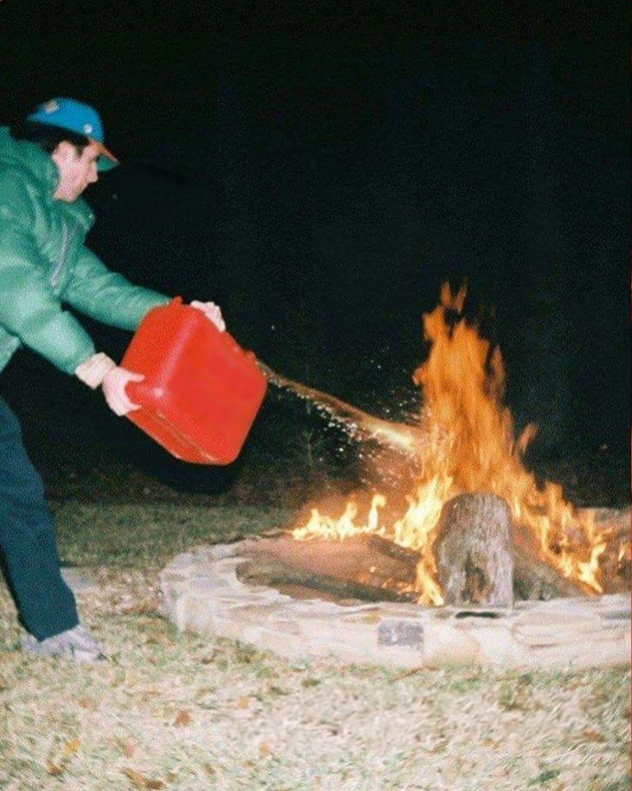 Man Pouring Gasoline on Fire Meme Template