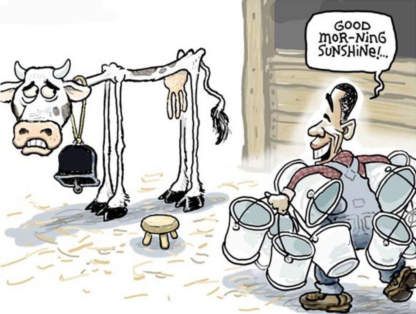 Milking a Dead Cow Meme Template