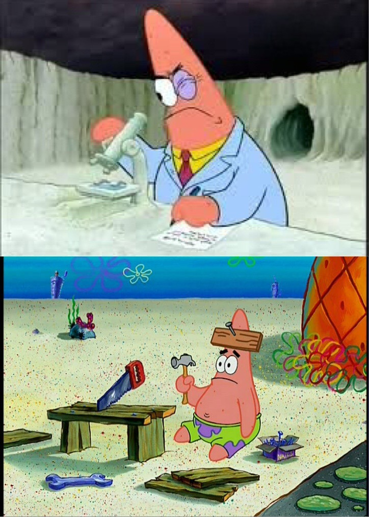 Patrick Smart vs Patrick Stupid Meme Template