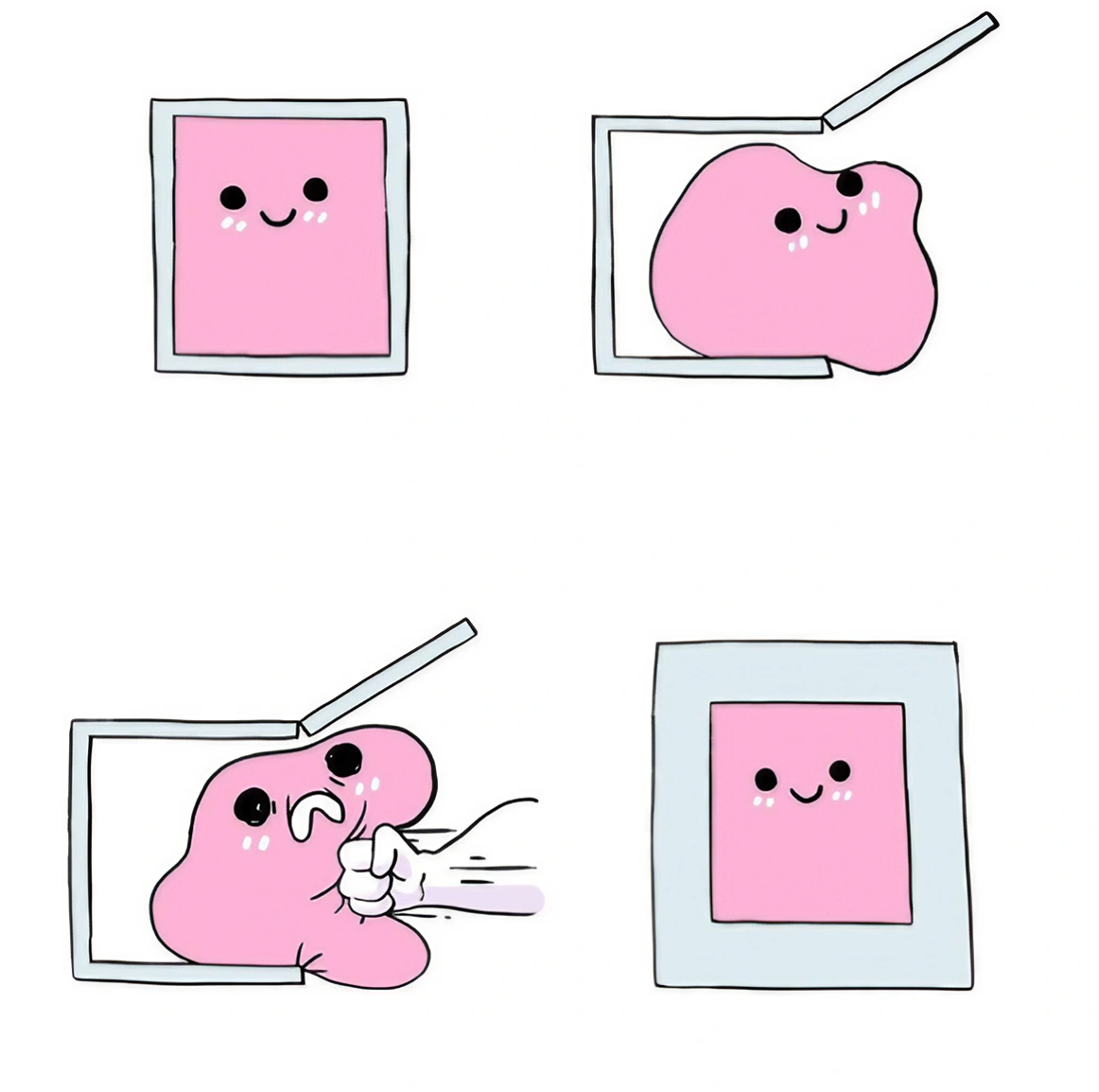 Pink Blob in Box Meme Template