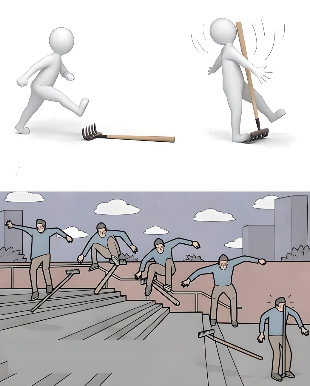 Rake Step vs Rake Skate Meme Template