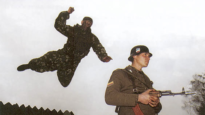 Soldier Jumping Over Another Meme Template
