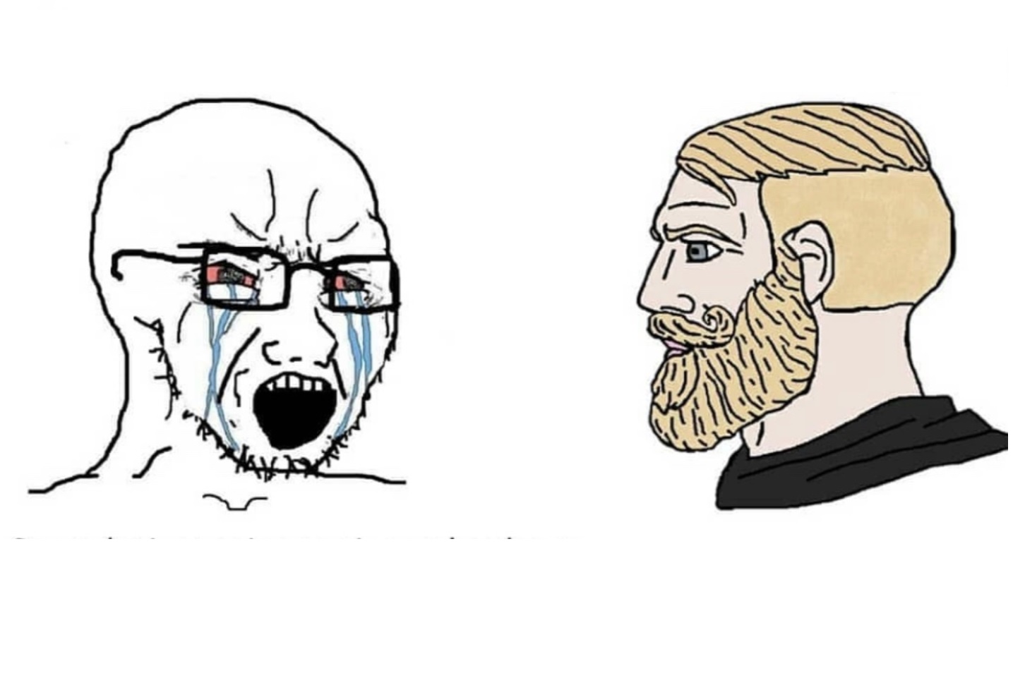 Soyjak vs Chad Meme Template