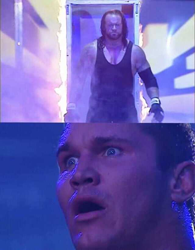The Undertaker Standing Behind Randy Orton Meme Template